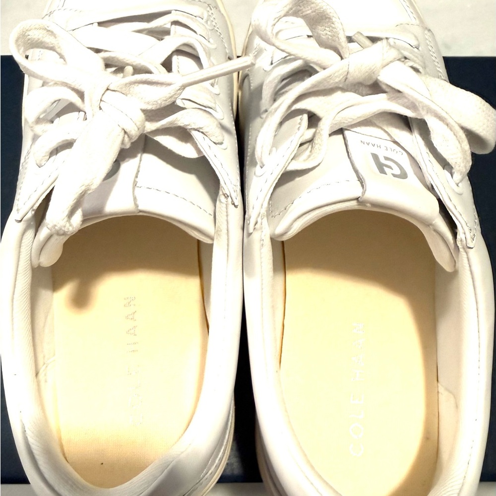 Cole Haan GP Max Platform Sneaker Size 7.5B Optic White Leather - Picture 5 of 9